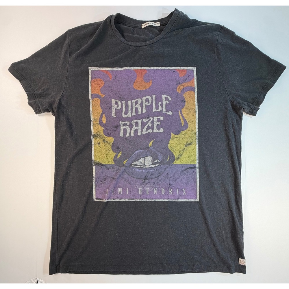 Marine Layer Re-Spun Jimi Hendrix Purple Haze Graphic T-Shirt Mens ML Black